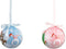 Set van 4 Kerstbal baby - Kerstversiering - Eerste kerst - Franse tekst mon premier no«l - Roze en blauw