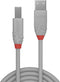 Lindy 36684 - USB-kabel - 3.00 m - USB 2.0 A naar B - Grijs