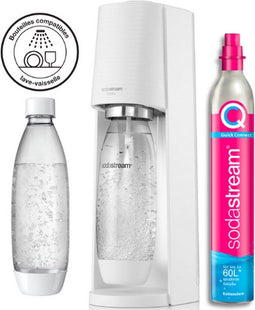 SODASTREAM TERRABILV - Witte TERRA-machine Pack 2 LV-flessen + 1 CQC-wisselcilinder