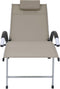 vidaXL - Ligbed - aluminium - en - textileen - taupe