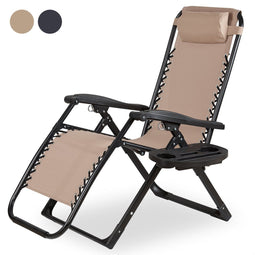 Novitaa NOVDC01C - Opvouwbare Ligstoel - Verstelbaar 30°-90° - Beige