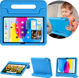 imoshion Tablet Hoes Kinderen - Geschikt voor iPad 11 (2025) 11 inch / 10e generatie (2022) 10.9 inch - Kidsproof Backcover met handvat - Blauw