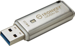 Kingston IronKey Locker+ 50 - USB Stick 64GB - AES-hardwarematige versleuteling - Zilver