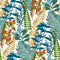 Noordwand - Good - Vibes - Behang - Big - Leaves - blauw - en - groen