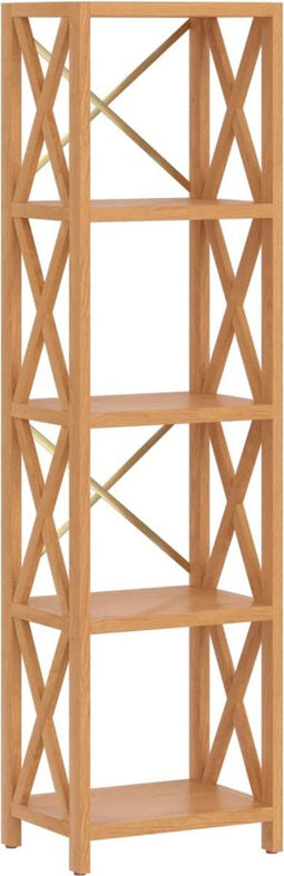 vidaXL - Opbergrek - 5-laags - 40x30x146 - cm - massief - eikenhout