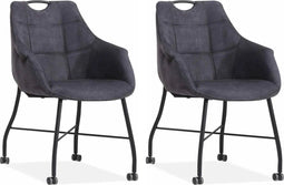 MX Sofa Eetkamerstoel Promise - Antraciet (set van 2 stoelen)