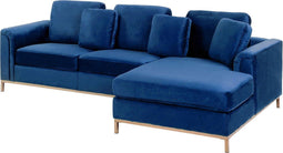 OSLO - Hoekbank - Donkerblauw - Linkerzijde - 270 cm - Fluweel