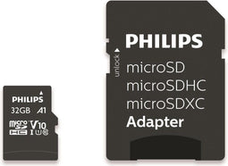 Philips FM32MP45B - Micro SDHC kaart 32GB - Class 10 - UHS-I U1 - Max. leessnelheid 80MB/s (1 stuk)