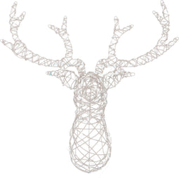 J-Line Rendier Hoofd Muur Led Lichtjes Warm Wit Metaal Wit - Tuinverlichting 37.00 x 62.00 x 78.00 cm