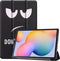 imoshion Tablet Hoes Geschikt voor Samsung Galaxy Tab S6 Lite (2024) / Tab S6 Lite (2022) / Tab S6 Lite - imoshion Design Trifold Bookcase - Zwart /Don't touch