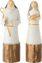 J-Line kerstfiguur Maria En Jozef - ijzer/hout - wit/goud - 2 stuks