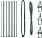 vidaXL - Hekpalen - met - Basisplaten - 7 - stuks - Ø32mm - 78,5cm - Gegalvaniseerd - Staal