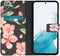 iMoshion Hoesje Geschikt voor Samsung Galaxy A54 (5G) Hoesje Met Pasjeshouder - iMoshion Design Softcase Bookcase - Zwart / Blossom Watercolor Black