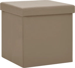vidaXL - Opbergkruk - inklapbaar - PVC - cappuccinokleurig