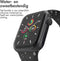 imoshion Siliconen⁺ bandje - Geschikt voor Apple Watch 1, 2, 3, 4, 5, 6, 7, 8, 9, 10 (42 mm), SE - 38/40/41 mm - Zwart - S/M