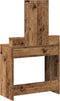 vidaXL - Kaptafel - met - LED - Verlichting - - - Vintage - Houtlook, - 79x41x140 - cm