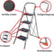 Toolland Stepix - Vouwladder 4 treden - Inklapbaar met hoge beugel en antislip - Metaal draagvermogen 150 kg