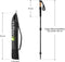 Nordic Walking Wandelstokken - Aluminium - Telescopisch - Zwart