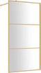vidaXL - Inloopdouchewand - transparant - 115x195 - cm - ESG-glas - goudkleurig