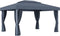 vidaXL - Prieel - met - gordijn - en - LED-lichtslinger - 4x3 - m - antracietkleurig