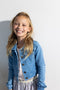 Like Flo F211-5810 - Meisjes Jurk - Poederroze met bloementjes - Maat 128