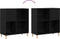 vidaXL - Platenkast - in - Zwart - Eiken - 84,5x38x89 - cm, - Geengineerd - Hout