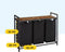 BRASQ Wasmand 3 vakken - Wassorteerder 114 Liter - Uitschuifbaar met Plank 92,5x33x71 cm - Wasbox