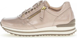Gabor 96.527 - Dames Sneakers - Lak met gouden details - Beige