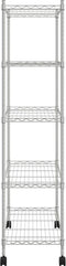 Opbergrek 5-laags met wielen 250 kg 75x35x155 cm chroomkleurig