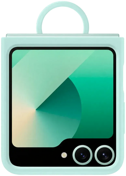 Samsung Galaxy Z Flip6 - Silicone Case - Hoogwaardige Bescherming met Handige Ring - Groen