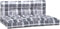 vidaXL - Palletkussens - 2 - st - ruitpatroon - stof - grijs