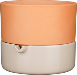 Mica Decorations Venna Bloempot met Bewateringssysteem - H21 x Ø24 cm - Terracotta - Beige