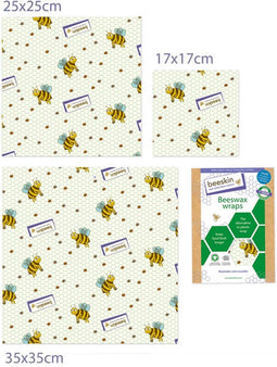 Beeskin Bijenwasdoeken Set - Small, Medium en Large - Kids print