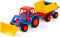Wader Basics Tractor met Shovel en Trailer