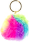 Fluffy Sleutelhanger Regenboog Bal, 12st.