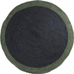 Vloerkleed Jute Rond Antraciet Green ø200 cm