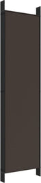 vidaXL - Kamerscherm - met - 6 - panelen - 300x200 - cm - stof - bruin