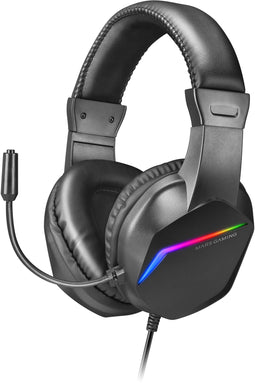 Mars Gaming MH122 - Gaming Hoofdtelefoon - RGB Achtergrondverlichting - Zwart