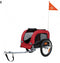 Trixie Joggerset - Fietskar Large - 360 graden zwenkwiel - Rood/Zwart