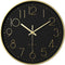 Tyme Wandklok - 30cm - Analoog - Stil Uurwerk - Zwart Goud