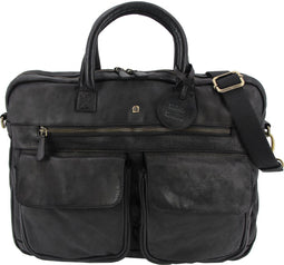 Roberto Romano laptoptas - FIRENZE - zwart - echt leer - 29x40x10cm - JU-48200