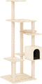 vidaXL - Kattenmeubel - met - sisal - krabpalen - 142 - cm - lichtgrijs