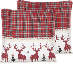 ROBBIE - Sierkussen set van 2 - Rood - 45 x 45 cm - Polyester