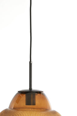 Light & Living Hanglamp Ovnis - Glas - 30cm - Bruin