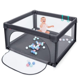 Coast Babybox - Speelbox met 50 Speelballen - Ademend Gaas - Donkergrijs