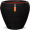 Capi Europe - Vaas taps rond Rib NL - 42x38 - Zwart - Opening Ø31 - Bloempot voor binnen en buiten - Levenslang garantie - Breukbestendig - 100% Recyclebaar - CO2 Neutraal geproduceerd - KBLR362