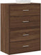 vidaXL - Kasten - met - 2 - lades - 2 - st - 60x31x40 - cm - bewerkt - hout - bruin - eiken