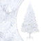 vidaXL - Kunstkerstboom - met - verlichting - en - kerstballen - 240 - cm - wit