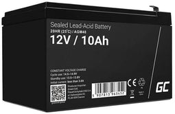 Green Cell AGM48 - Onderhoudsvrije AGM VRLA Accu 12V 10AH - Zwart