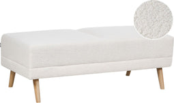 FLORLI - Voetenbankje - Wit - Bouclé